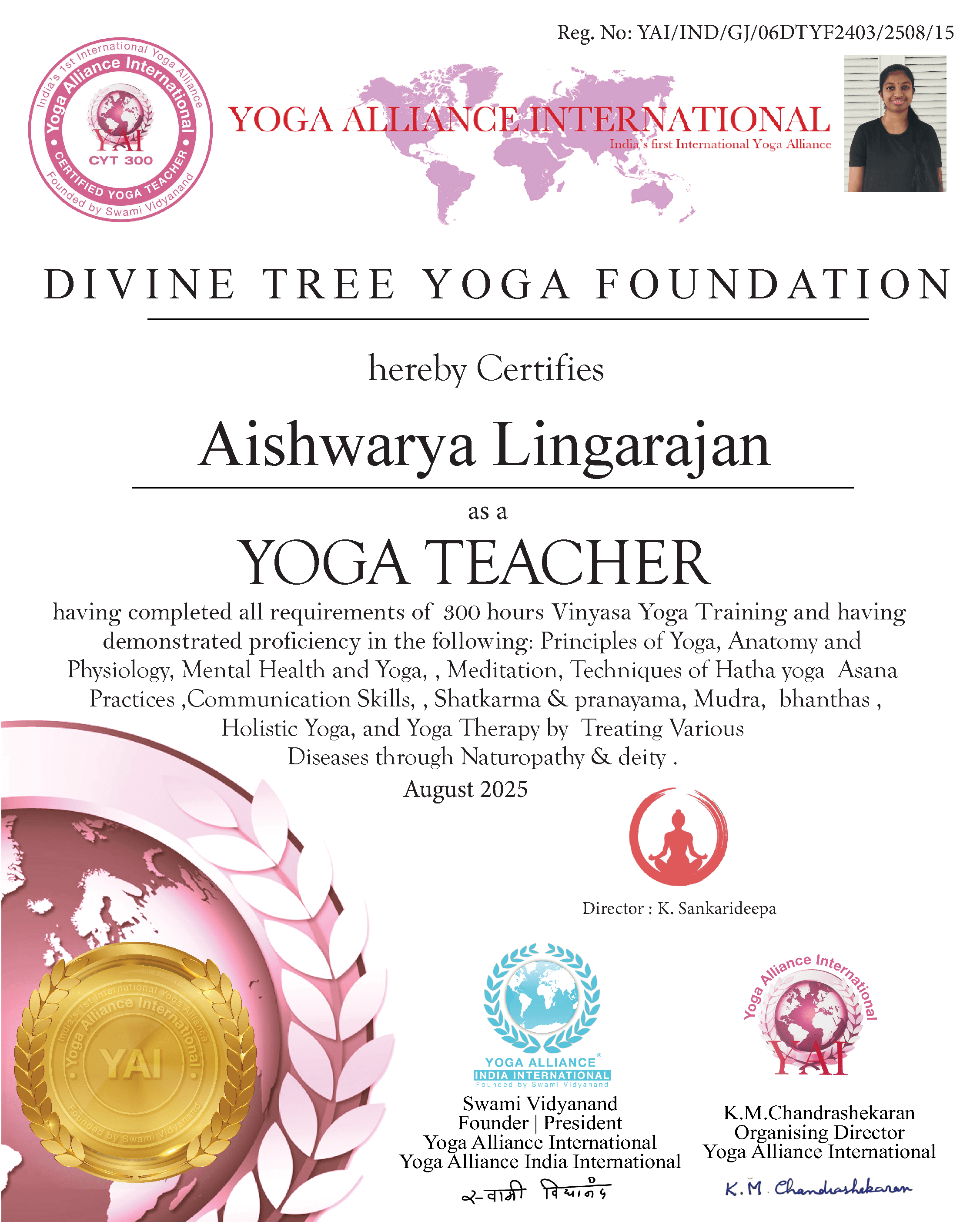 Aishwarya Lingarajan certificate