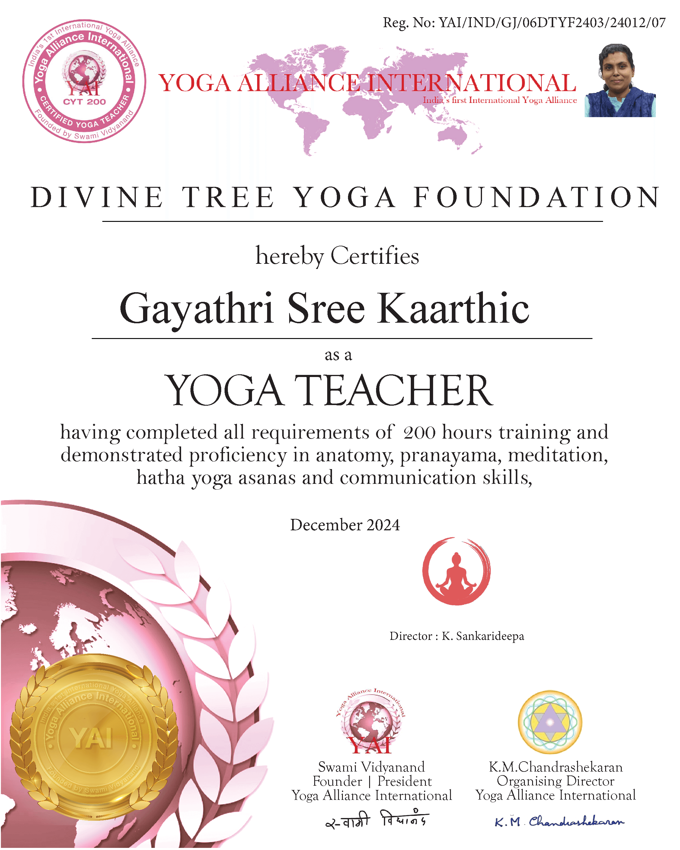 Gayathri Sree Kaarthic certificate