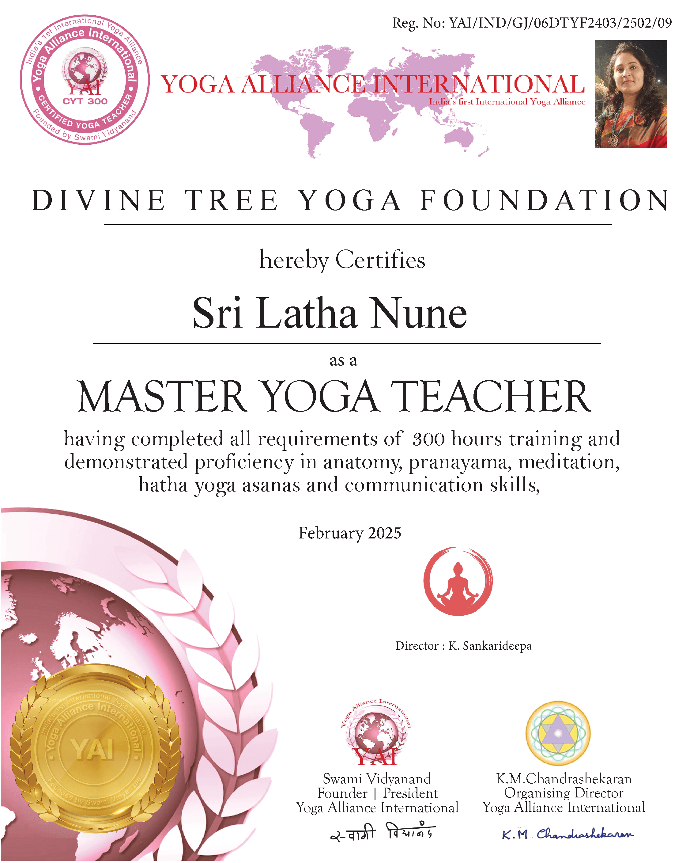 Sri Latha Nune certificate
