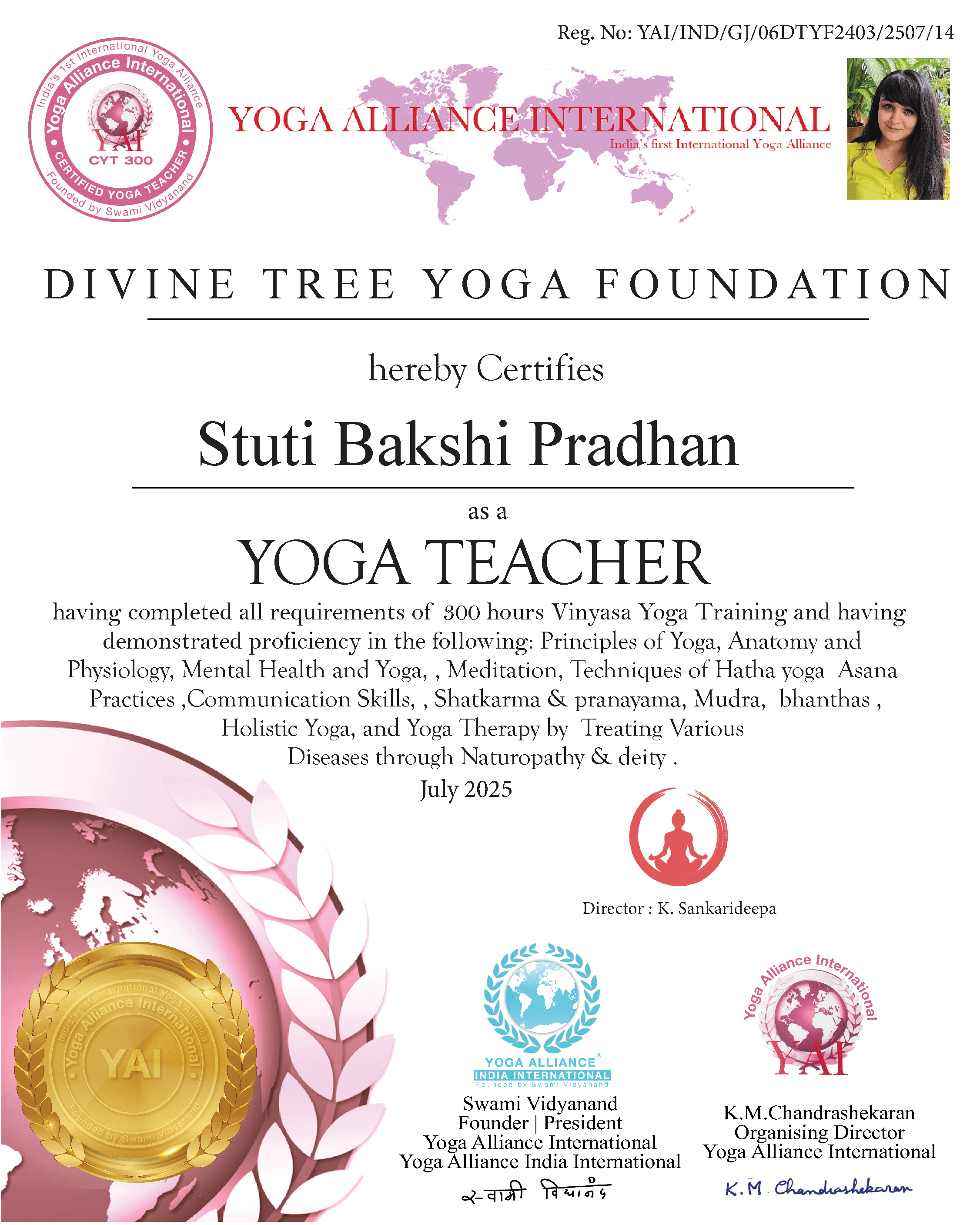 Stuti Bakshi Pradhan certificate
