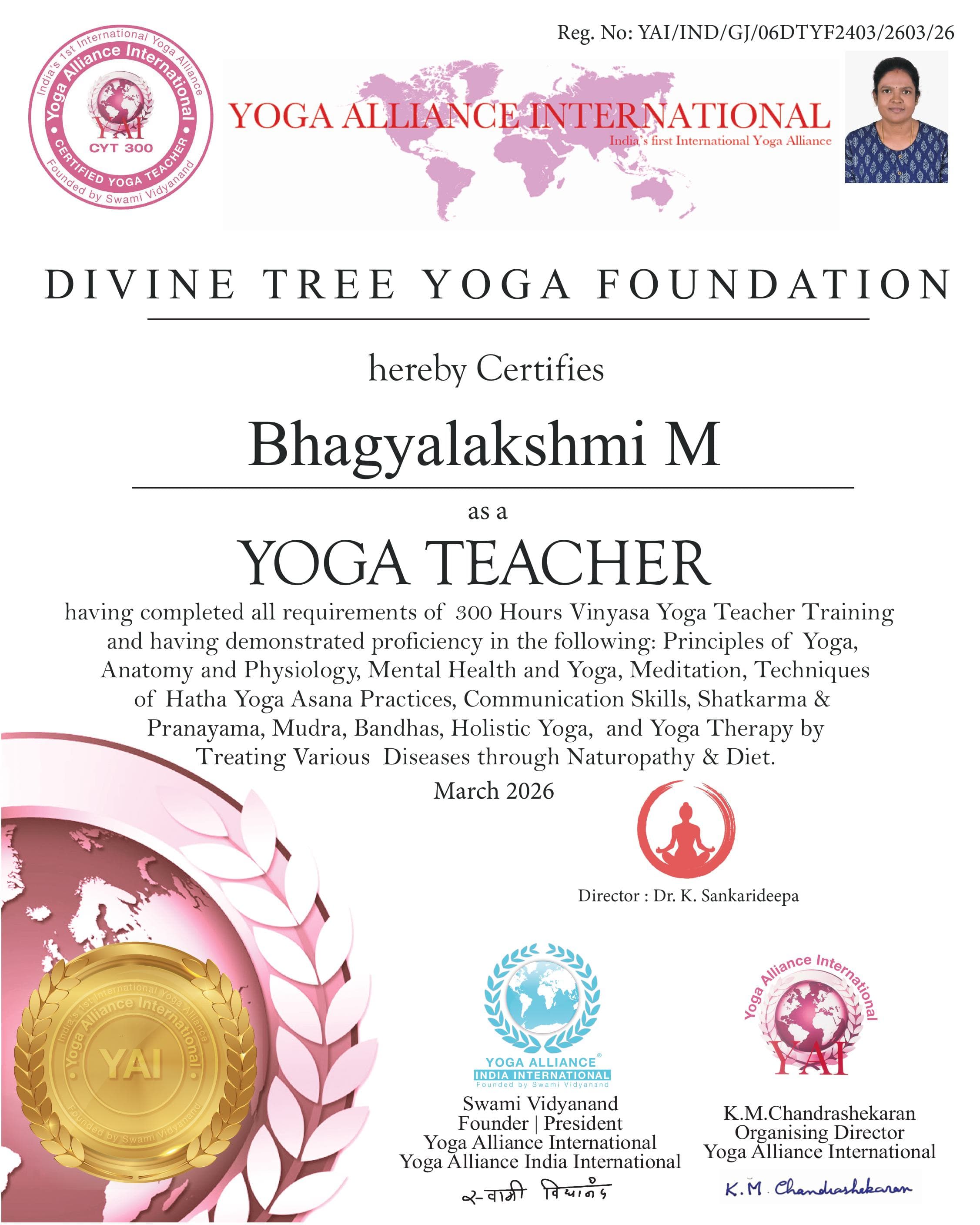Bhagyalakshmi M certificate