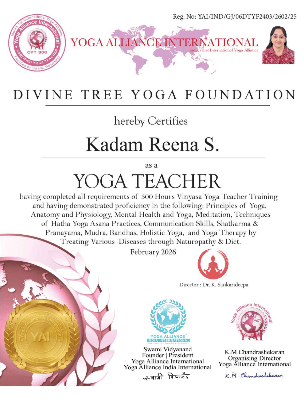 Kadam Reena S. certificate