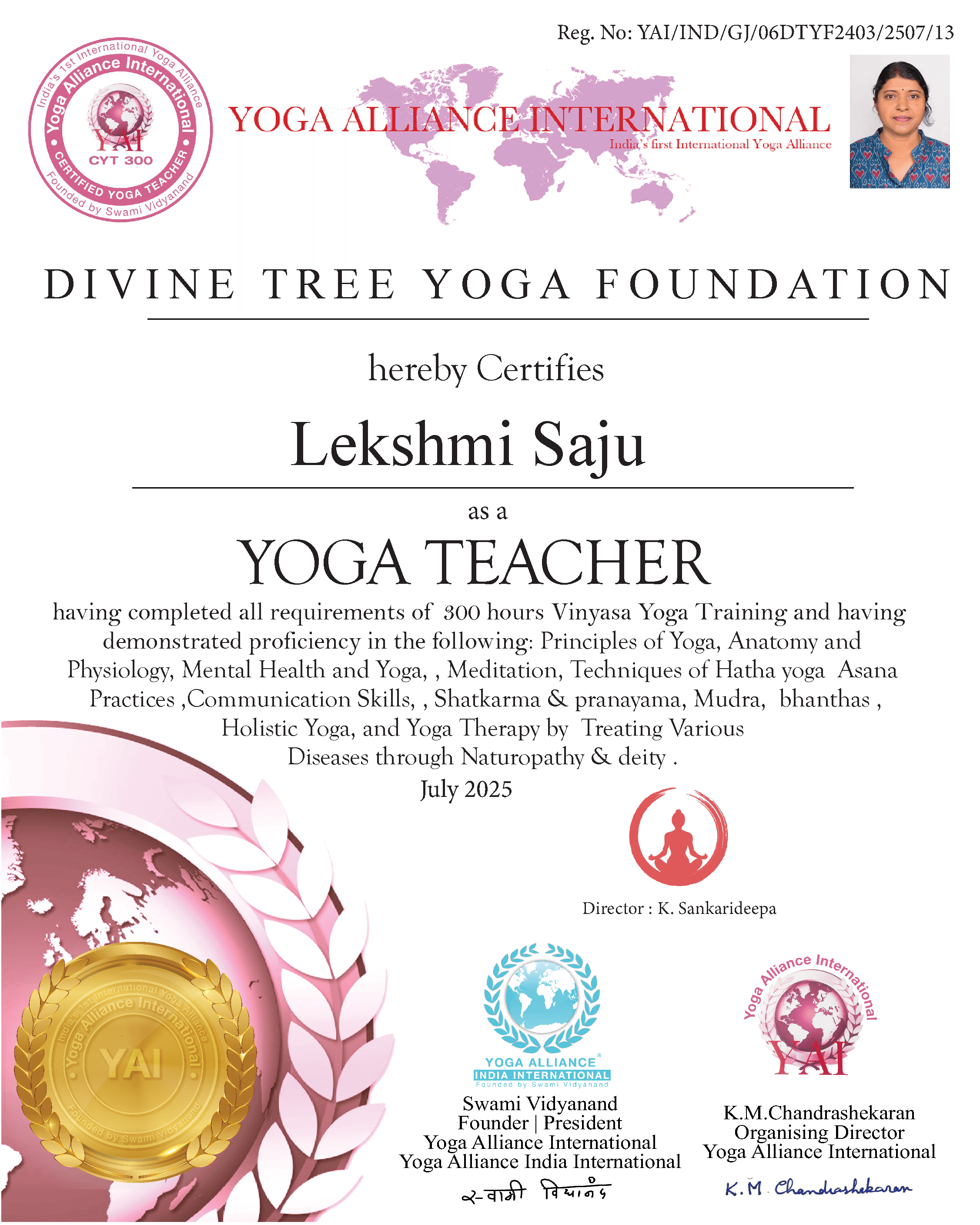 Lekshmi Saju certificate